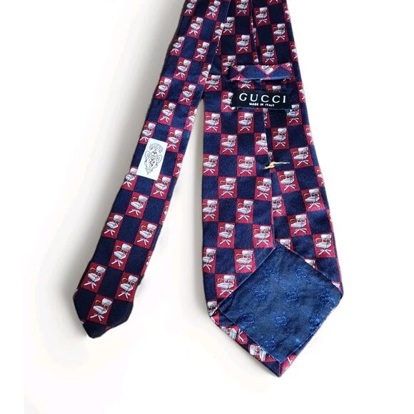 Gucci Vintage Neck Tie Silk Office Chairs Motif Multicolor 56 in - Picture 4 of 7